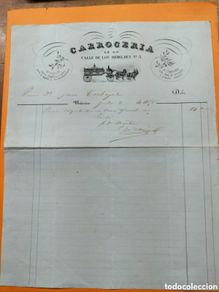 Facturas antiguas: Carrocería. Carros Fúnebres. México 2 Julio 1858.